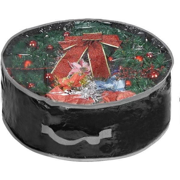 Wreath Storage Bag 30", Garland Holiday Container With Clear Window Polyester (FMY)