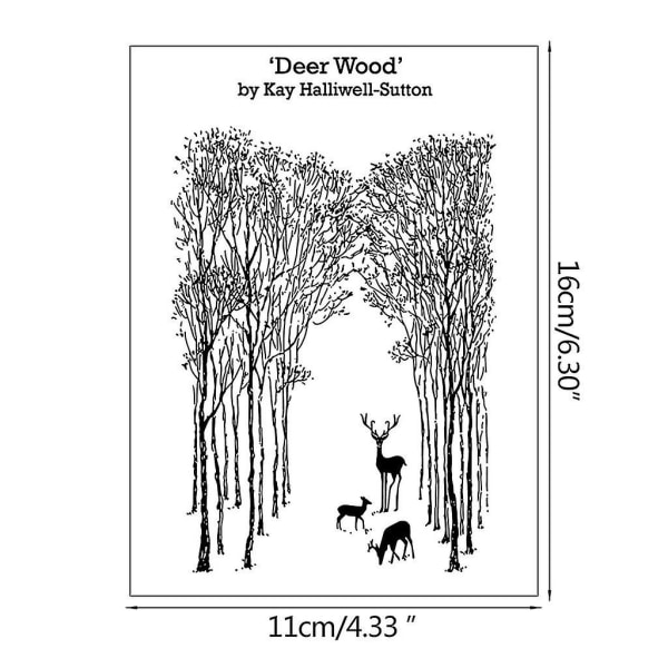 Silikon Clear Stamp Forest Deer Wood Cling Seal Card Making Diy Decoration