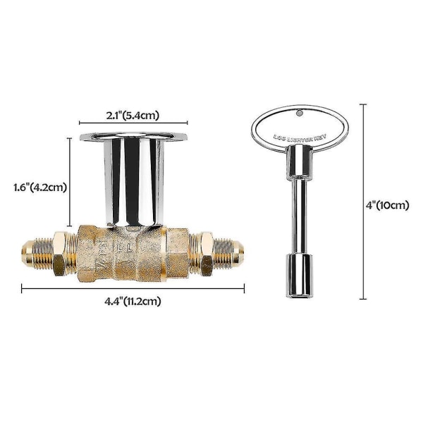 1/2-tommers rett kvart-sving stengeventilsett for Ng Lp gassbranngroper med kromflens, 3-tommer-YuJia  (FMY)