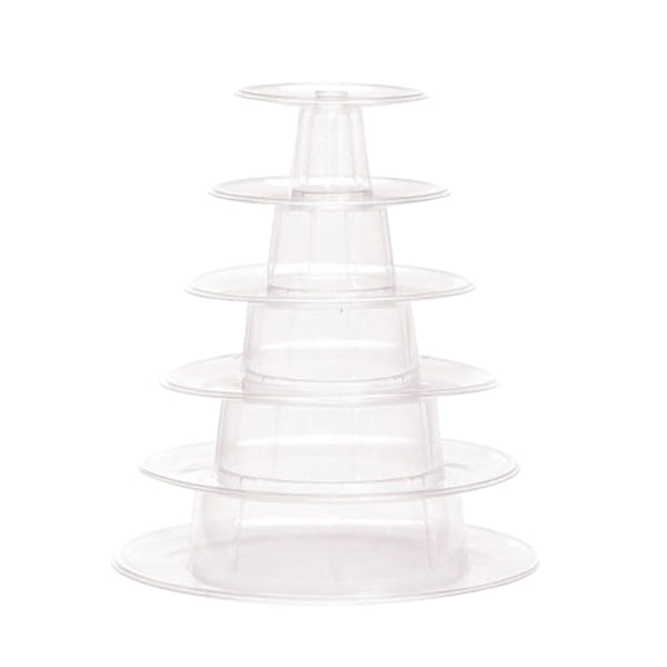 Macaron Cake Display Stand 6-lager Rund Plast Cake Tower Stand  (FMY) White