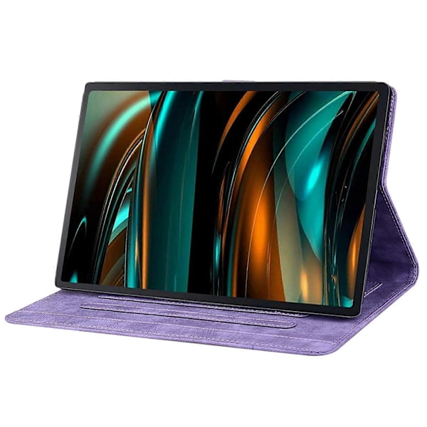 Til Lenovo Tab M11 Plus/ Tab K11 Plus Etui Læder Stand Tablet Cover Blomst Kat Kort Slots (FMY) Purple