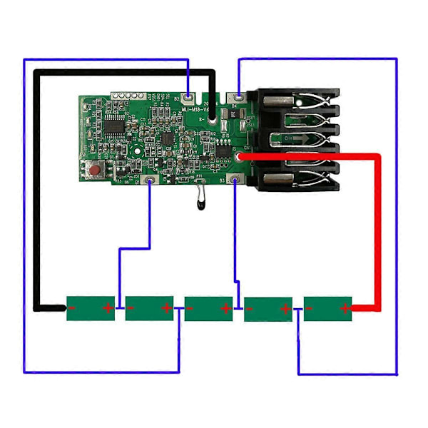 2 stk. for Milwaukee 18V PCB PCBA Ladebeskyttelseskort Erstatning Strømverktøy Litiumbatteri Pro (FMY)
