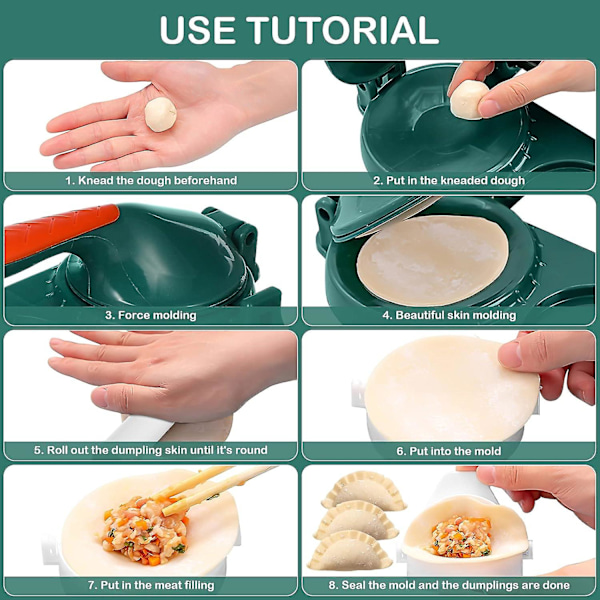 Nyaste 3-i-1 Dumpling Maker, Dumpling Ravioli Maker Press, Empanada Maker Press, Wonton Form, Dumpling Making Tool För Dumpling Wrapper Do (FMY)