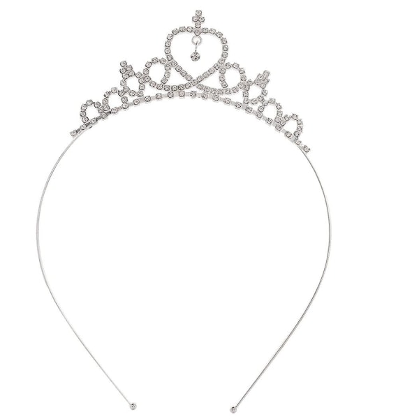 Tyttöjen tiaarat ja kruunut Hopeaprinsessa Tiara tekojalokivi syntymäpäiväjuhlat Crown Crystal Dress Up Tiaras päähine naisille ja tytöille, wz-1512 (FMY)