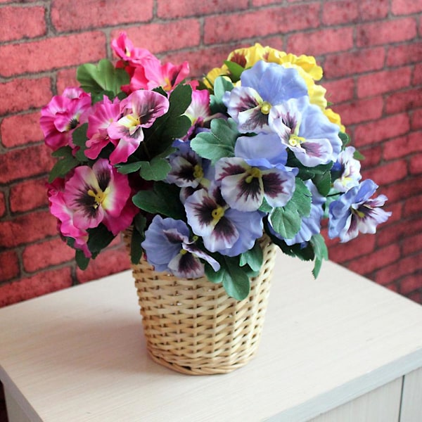 Sinknap 1 stk Kunstig Blomst Stemorsblomst Hage DIY Scene Fest Hjem Bryllup Håndverk Dekorasjon (FMY) Grey 16cm