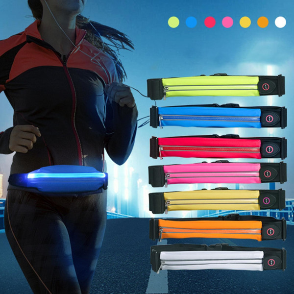 Led-löparbälte Hög synlighet 3 ljuslägen Multipurpose USB Uppladdningsbart blinkande säkerhetsbälte Led-ljusbälte för löpning Gå Cykling (FMY)