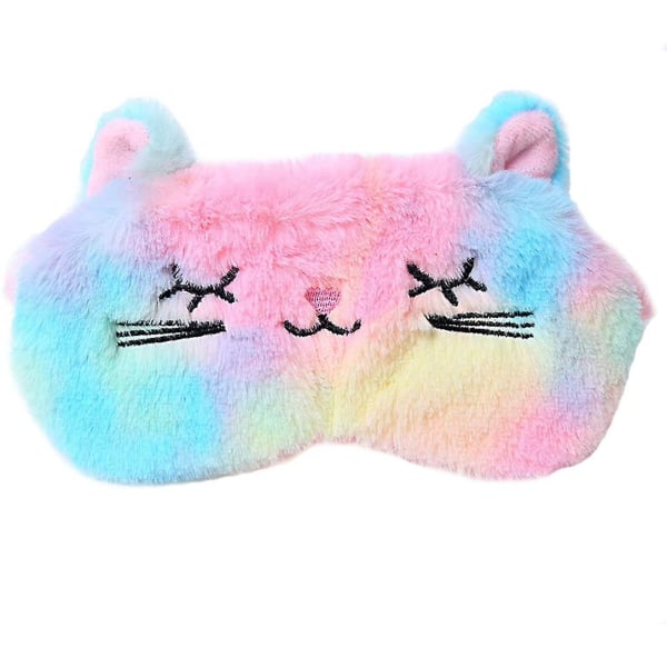 Rainbow Cat Eye Mask til at sove Funny Sleep Mask Sovemaske til voksne børn (FMY)