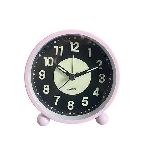 Tyst Sängklocka | Tickfri | Glow-in-the-Dark Sovrums Klocka (FMY) pink