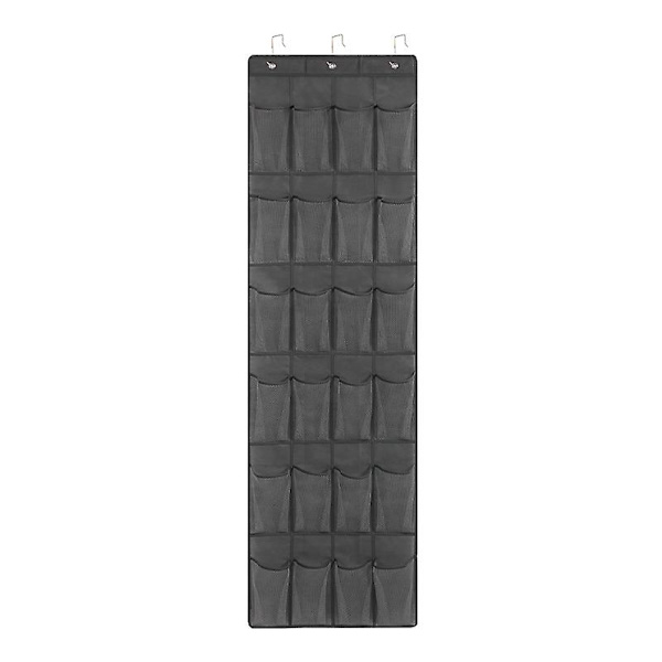 24 Gitter vægmonteret skoreol Dørhængende opbevaringshylde Opbevaringspose Dørhængende, Grå, 163*48cm  (FMY)