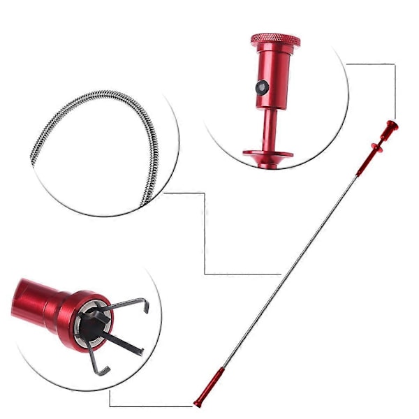 Joustava magneettinen poimintatyökalu 4-kynsinen LED-valo jousipidike koti-WC-laite (FMY)