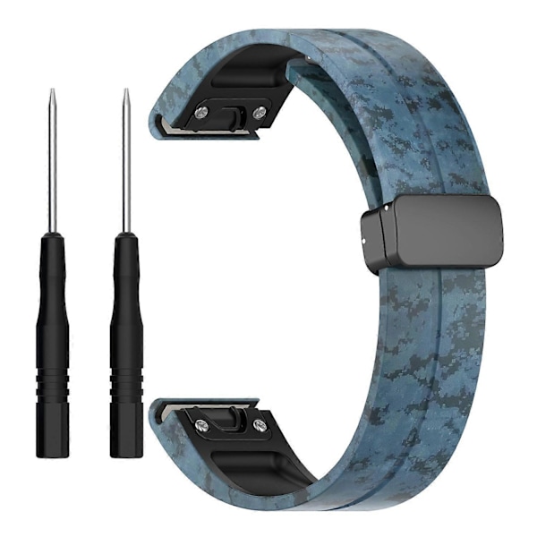 Tyyppi G Garmin Tactix 7 Pro/Fenix 7X/6X/6X Pro/5X Plus Musta Solki Kellon Ranneke 26mm Silikoni (FMY) Multicolor Style H