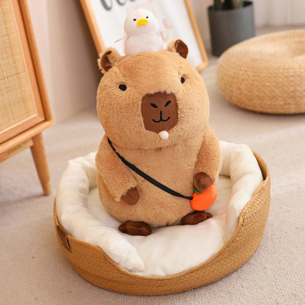 Kawaii Capybara Plyschdjur Stoppade Dockor Kreativa Söta Simulering Stoppade Leksaker För Barn Flickor Present Dekoration Samling  (FMYED) 20cm A