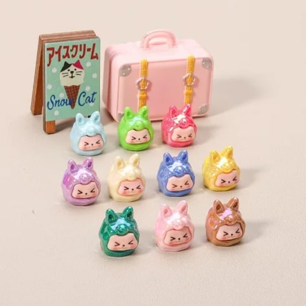 To Sæt/20 stk. Nye Mini Størrelse Resin Frugt Charms DIY Materialer Bord Hjem Dekorationer Tilbehør Lille Trendy Legetøj Z2184(FMY) WHITE
