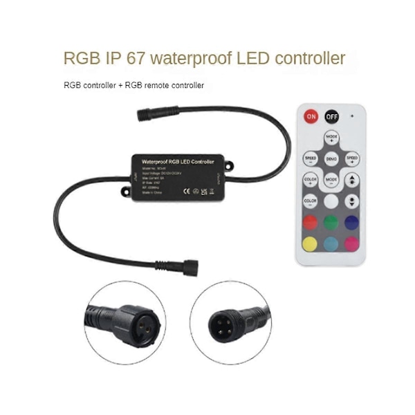 RGB LED Controller Dimmer LED Controller DC12-24V, RGB Farverige LED Lys med Lysstang Lampe Controller Dimmer (FMY) Black