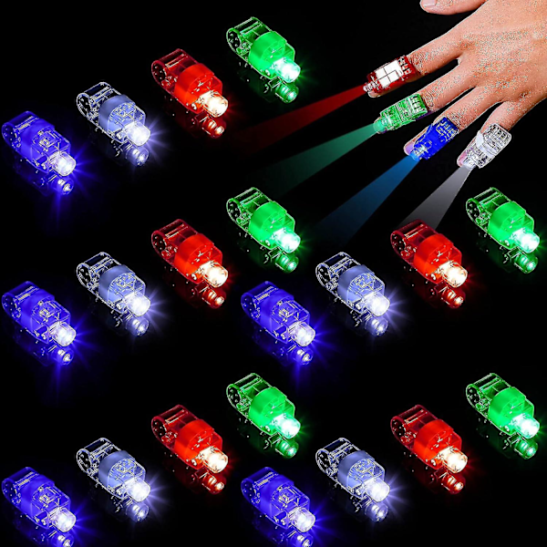 60 Pcs Finger Lights For Kids Led Finger Lights Finger Glow Sticks For Led Light Up Party Supplies Rave Laser Assorted Toys  (FMY)