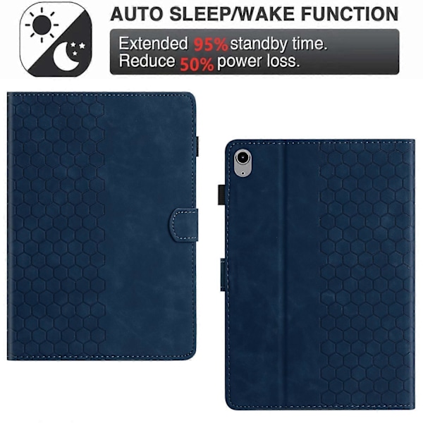 Präglat Läderfodral för iPad 10:e Gen 10.9 2022 (FMY) Blue