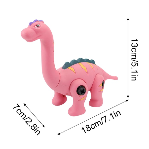 Dinosaur Legetøj Dino Legetøj Med Bor Stem DIY Uddannelsesmæssigt Legetøj Med Værktøjer Til Børn (FMY) Pink