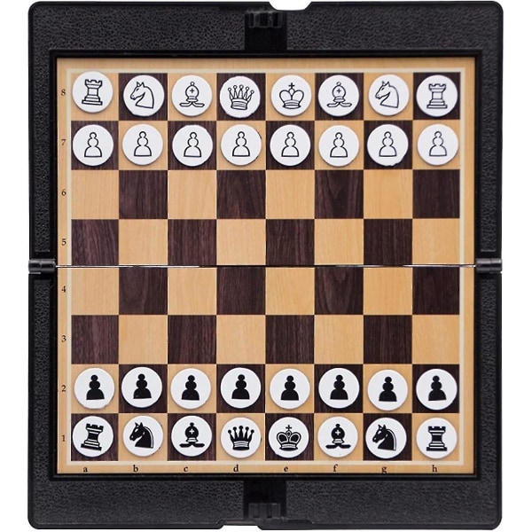 Sammenleggbart magnetisk sjakksett, Lmell Mini-lomme studentmoro sjakk, Lmell lommebok-utseendegave (FMYED)