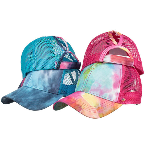 Unisex Tie Dye Säädettävä Snapback Ulkoilma Urheilupäällinen Puuvilla Hip Hop Baseball Hattu (FMY) Rose Red