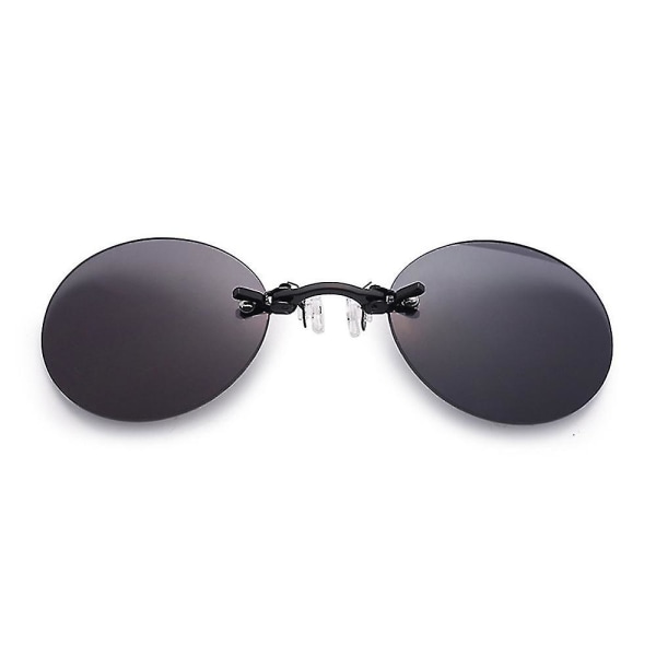 Retro pyöreät nenälle kiinnitettävät aurinkolasit Matrix Morpheus -elokuvasta (FMY) Black And Gray Lens