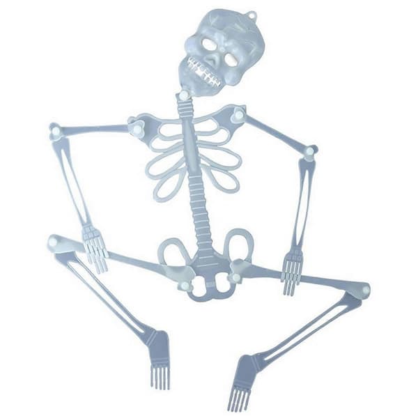 Fluorescerende skelet Halloween-dekoration (FMY) White One Size