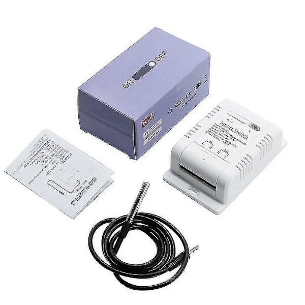 Wifi Temperatur Switch 16a Tuya Smart Rf433 Intelligent Termostat Ds18b20 Temperatursensor Vattentät Realtidsövervakning (FMY)