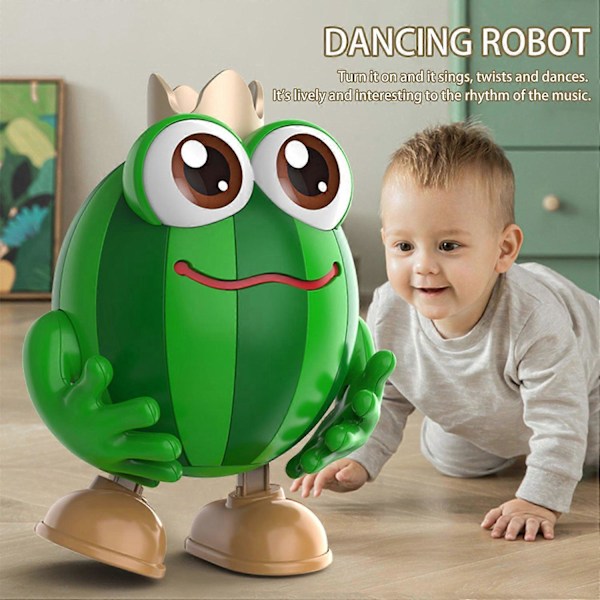Elektrisk Dansende Vannmelon Robot Leke med Musikk LED Lys Interaktiv Gående Prins for Barn (FMY)