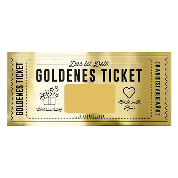 Golden Ticket Skraplott Gravyrtryck Skrap och Upptäck Överraskning Biljett Skraplott Gratulationskort QingHai  (FMY) Golden