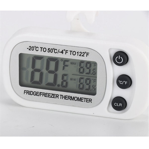 Elektroninen digitaalinen jääkaapin lämpömittari LCD-näyttö Jääkaapin ja pakastimen lämpötila koukulla korkea & (FMY)