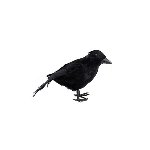 Simulering Realistisk Black Feather Crow Artificiell Fågel Korp Halloween Dekor (FMY)