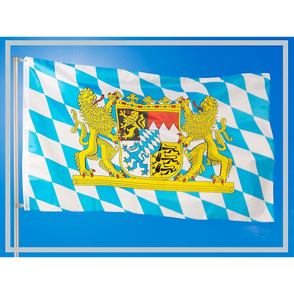 Liput - Saksan Baijerin Bayern-lippu - Säältä kestäviä lippuja ja lippuja messinkisilmukoilla - 90 x 150 cm