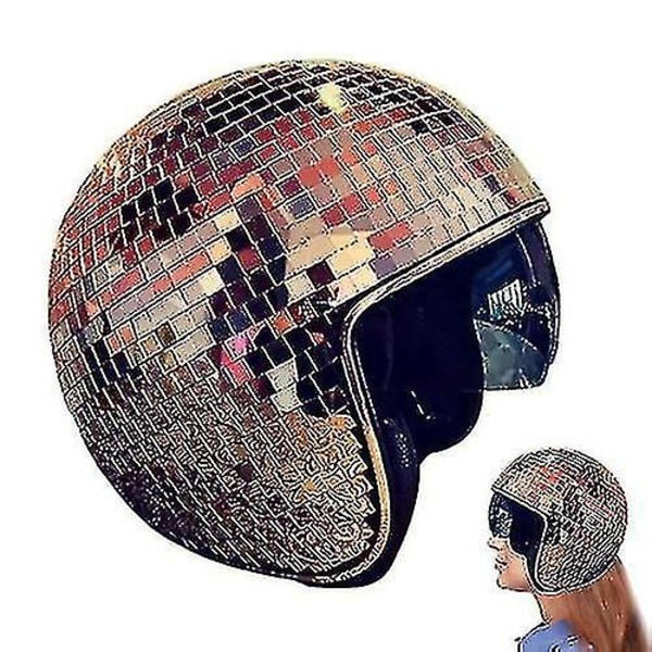 Disco Ball Helmets -hattu sisäänvedettävällä visiirillä Glitter Glass Disco-kypärä Upea Disco Ball Helmets (FMY)