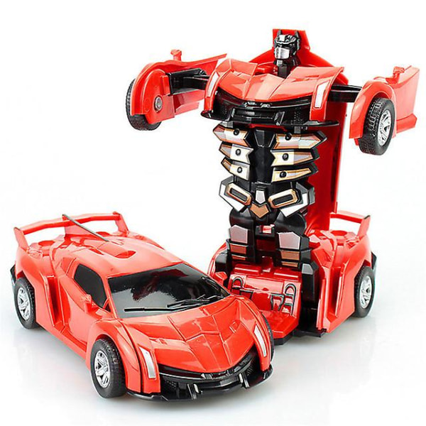 2 i 1 deformasjonsrobot bilmodell plast mini transformasjonsroboter leketøy for gutter One Step Impact Vehicles Bilbarneleker (FMY) B