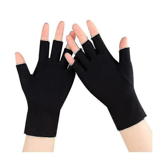 2 Par UV-Handskar för Gelnagellampa, UV-Skyddshandskar för Manikyr (FMY) Black