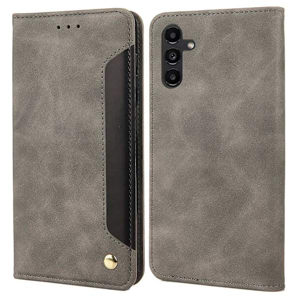 Samsung Galaxy A15 5G -puhelimen nahkainen lompakko-kotelo, seisova - Punainen (FMY) Grey Samsung Galaxy A15 5G