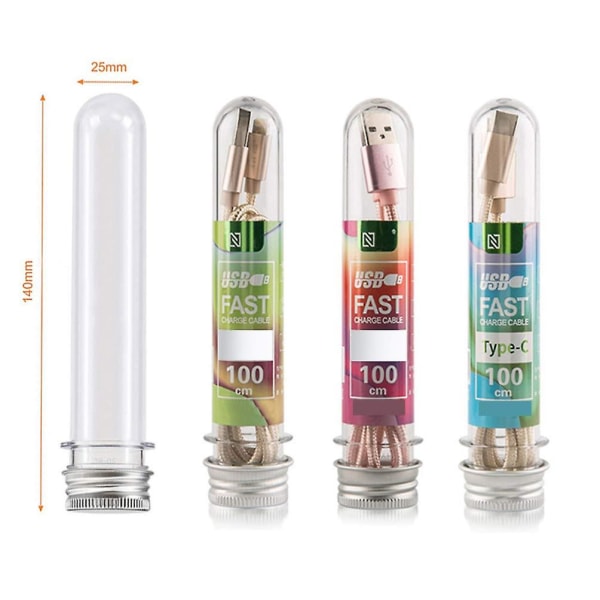 Lasisäiliöt 30 kpl muovisia koeputkia korkilla - 45 ml läpinäkyvät sylinterimäiset lemmikkikoeputket Pullo kirkkaat koeputket (FMY)