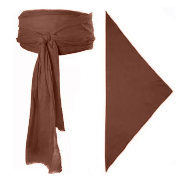 Piratdräkt Pirattema Huvudduk Bälte Set Lätt Cosplay Dräkt för Fester Halloween Jul Scenföreställningar Rekvisita (FMY) Dark Brown One Size