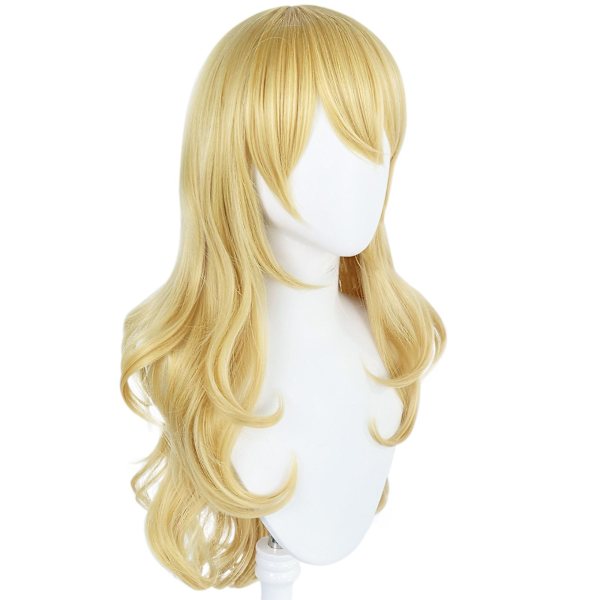 Super Mario Prinsessa Peach Blond Långt Hår Peruk Halloween Party Cosplay Peruk (FMY)