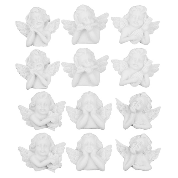 36 kpl Pöytäkoristeita Mini Enkelihahmoja Amuletteja Enkeleitä Veistoksia (FMY) White 3.3X2.7X0.5CM