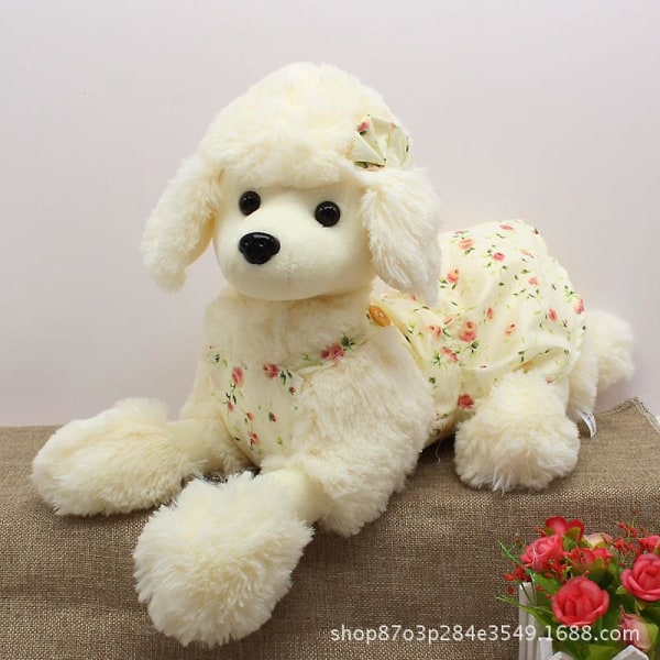 13.7" Poodle Stuffed Animal Plush, Dog Plush Toy Puppy Pillow For Kids White  (FMY)