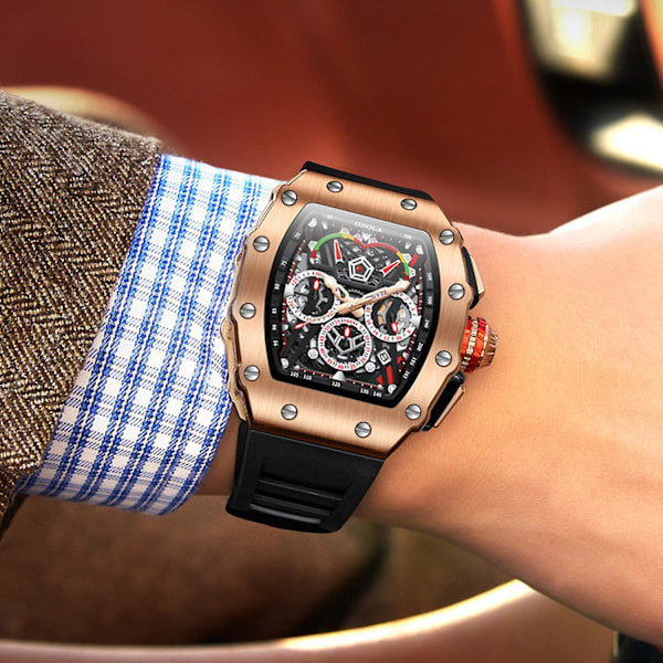 Mænds Kvartsur med Silikonrem - Mode & Business Armbåndsur (FMY) Silvery