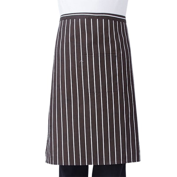 Renikh Raidallinen Ruudullinen Puolimittainen Lyhyt Vyötärö Esiliina Taskulla Ravintola Kokki Tarjoilija Baari (FMY) Brown Stripes