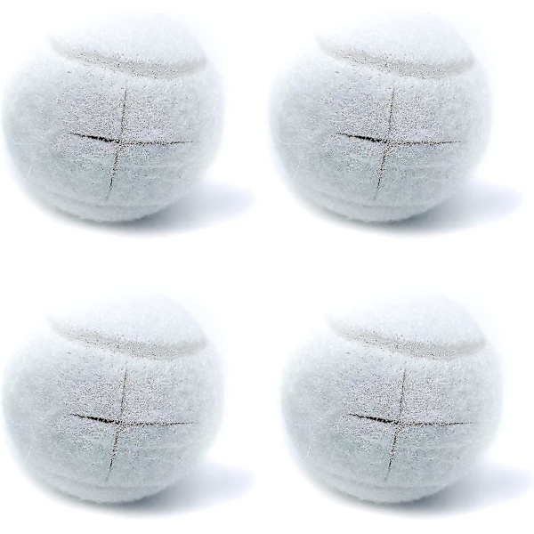 4 stk. Forudskårne Tennisbolde til Møbelben og Gulvbeskyttelse, Heavy Duty Langtidsholdbare Filtpuder Glidebetræk (FMY) White