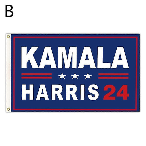 Kamala Harris 2024 -lippu 3x5 jalkaa, Harris presidentinvaaleihin -lippu messinkisilmukoilla (FMY) B