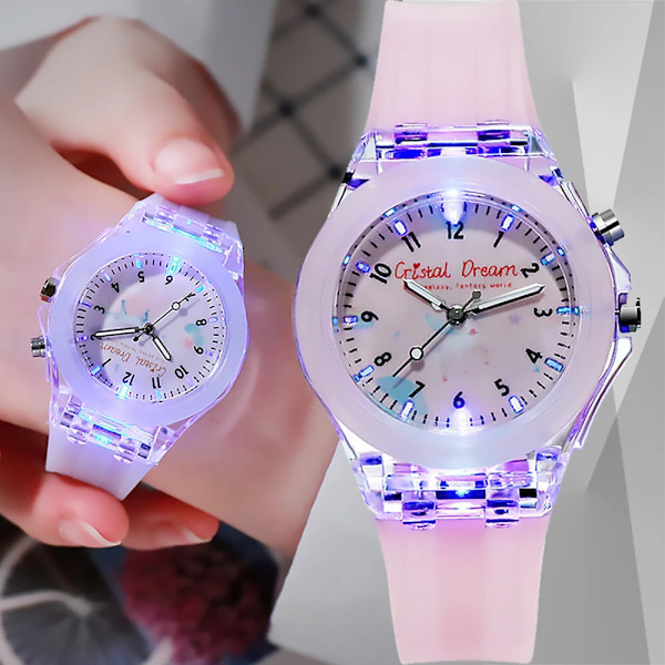 Nya Sport Barnklockor För Flickor Pojkar Present Personlig Klocka Lättläst Barn Silikon Flash Quartz Armbandsur Reloj Infantil(FMY) White