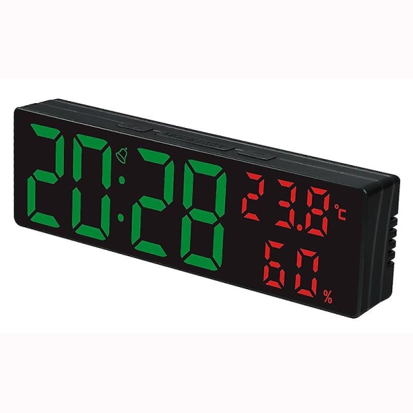 1 st LED-spegelklocka Digital Alarm Snooze Klocka Temperatur Luftfuktighet Klocka Väderstation Heminredning (FMY)