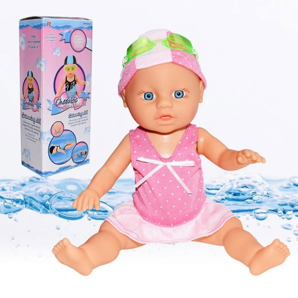 Svømmende dukke - Interaktiv svømmende dukke babydukke med svømmefunktion (FMY) B