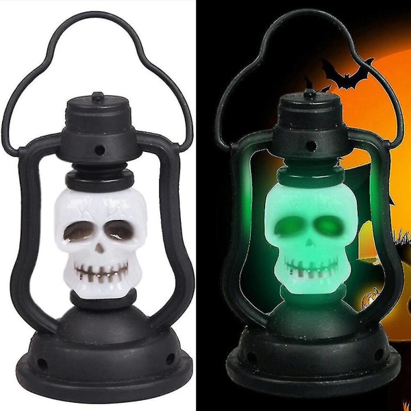 Halloween Skull Parafin Lanterne Lampe Håndholdt Led Nattlys Party Hage Dekorasjon Ornamenter (FMY)