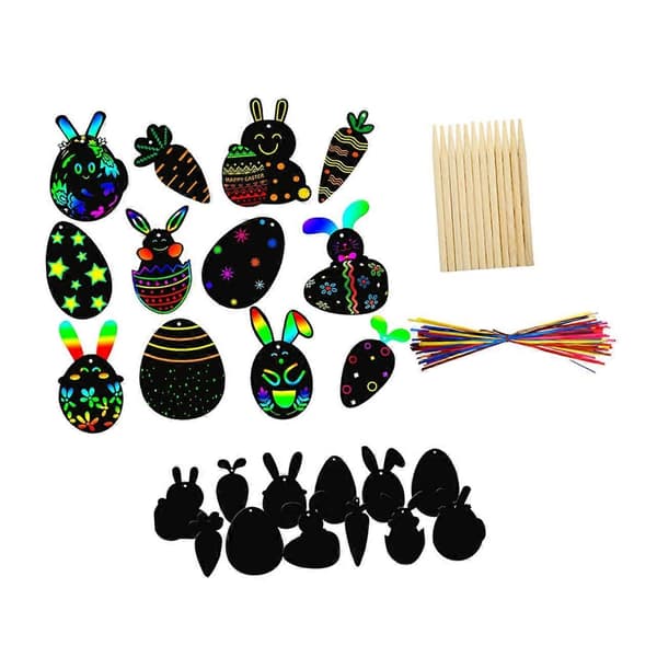 Skraplotter 1 set påsk DIY regnbåge skrappapper påskdekoration presentpaket barnleksak (FMY)