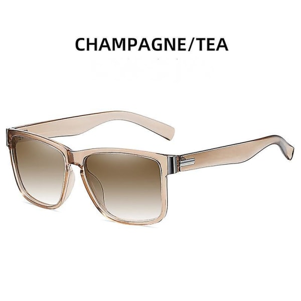 Champagnebox Gradient Teasolglasögon Sportsolglasögon för män Ny polariserad ram Fyrkantig mode polariserade solglasögon utomhussolglasögon för män (FMY)